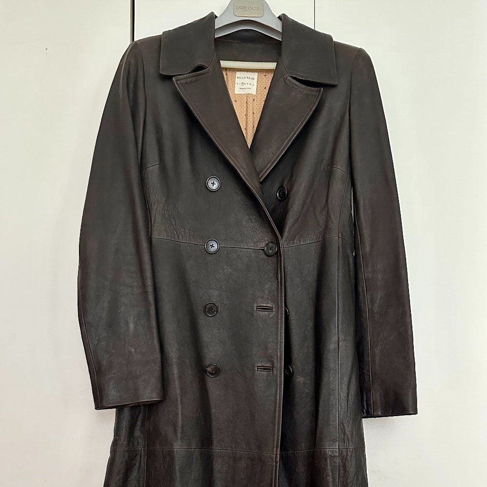 Billy Reid Bowery Leather Trench Coat